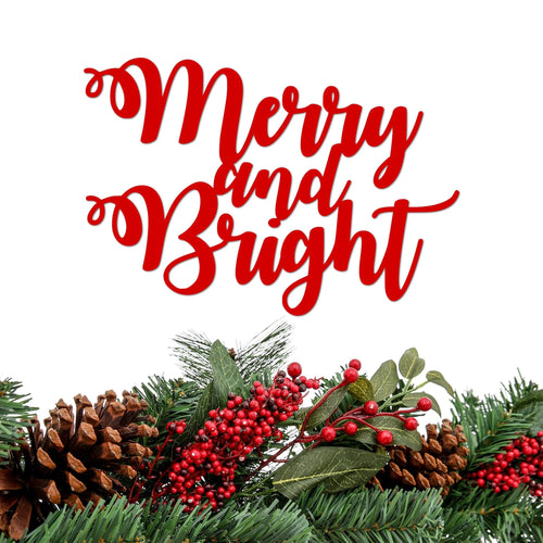 Merry And Bright Sign Christmas Sign Holiday Decor Merry And Bright Christmas Decor Holiday Sign Rustic Word Art
