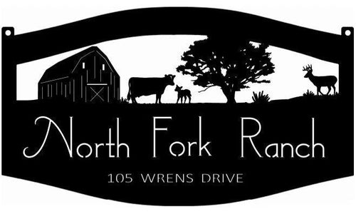 Large Metal Sign, Cow ,calf, Buck Barn, 4ft Sign, Customized With Your Name, Metal Wall Art, Metal House Sign Laser Cut Metal Signs Custom Gift Ideas