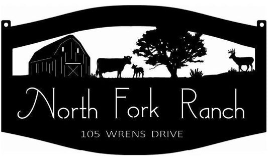 Large Metal Sign, Cow ,calf, Buck Barn, 4ft Sign, Customized With Your Name, Metal Wall Art, Metal House - metal sign