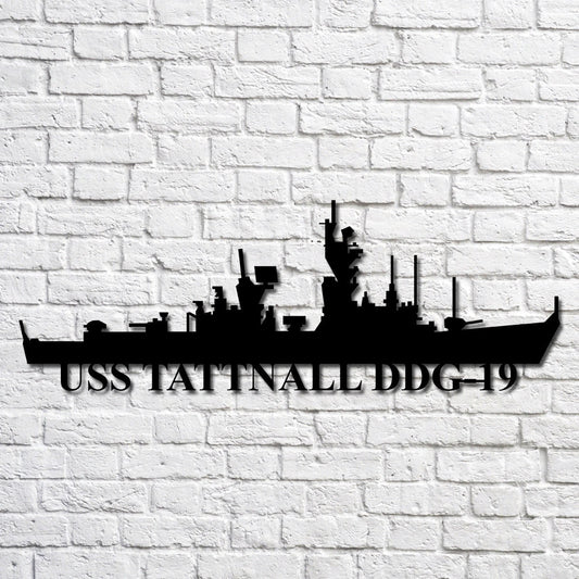 Uss Tattnall Ddg19 Navy Ship Metal Art, Gift For Navy Veteran, Navy Ships Silhouette Metal Art, Navy Home Decor Laser Cut Metal Signs Custom Gift Ideas