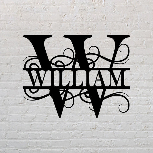 Personalized Home Decor Beautiful Last Name Metal Sign Split Letter Monogram Porch Living Room - wedding detail