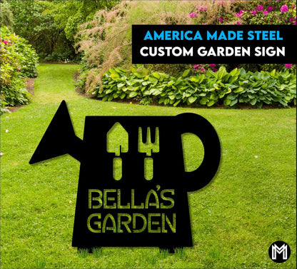 Custom Garden Sign, Garden Sign, Personalized Garden Sign, Garden, Garden Stake, Garden Art, Metal Yard Art, Outdoor Sign Gs3 Laser Cut Metal Signs Custom Gift Ideas