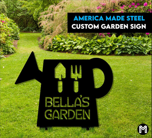 Custom Garden Sign, Garden Sign, Personalized Garden Sign, Garden, Garden Stake, Garden Art, Metal Yard - metal sign