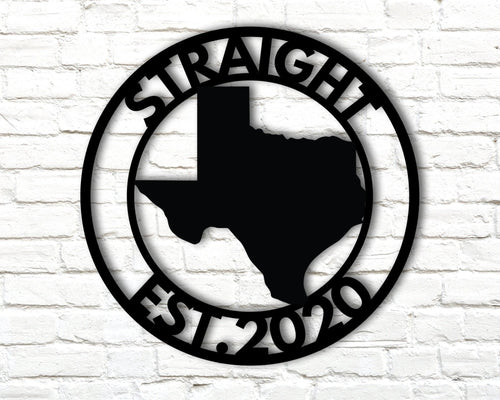 Custom Texas Metal Sign Last Name Metal Sign Metal Established Family Sign Custom Texas Signs Texas Texas