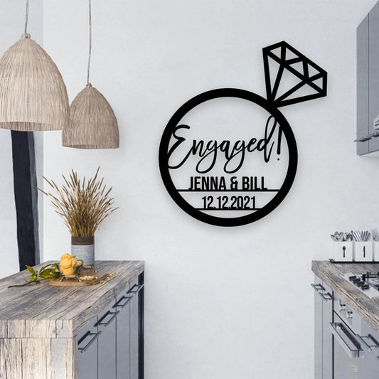 Personalized Engagement Party Metal Signs, Engagement Gift For Couple, Wedding Party Backdrop, Bridal - wedding detail