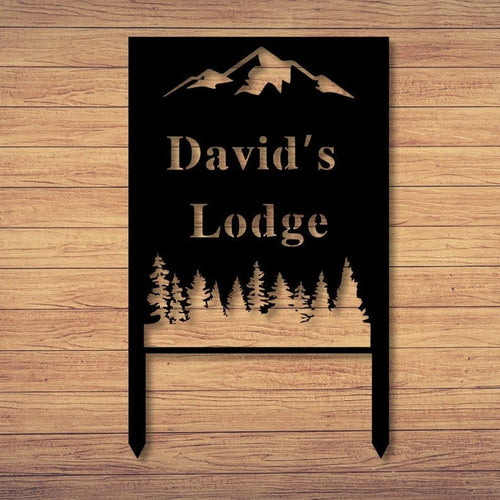 Custom Cabin Sign Metal Address Sign Mountain Home Sign Outdoor Family Name Sign Outdoor Decor Metal Sign Personalized Ranch Sign