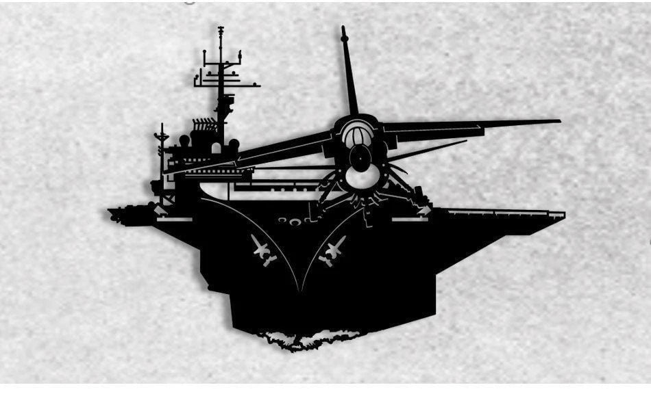 F8 Crusader Launched From Carrier Metal Sign Cut Metal Sign Wall Decor