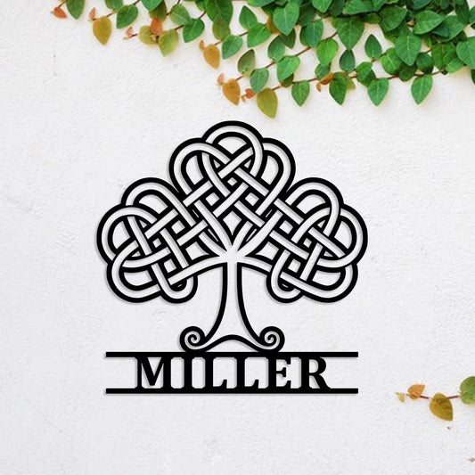 Personalized Tree Of Life Irish Celtic Knot Metal Sign Laser Cut Metal Signs Custom Gift Ideas - 8 inches - metal sign