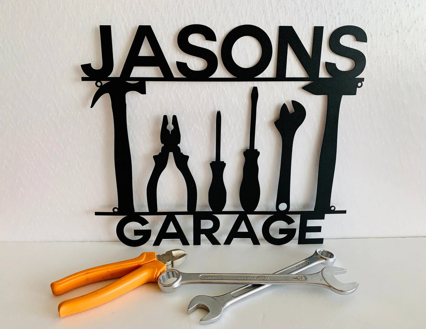 Personalized Metal Garage Sign Custom Name Sign Garage Location Metal Wall Art Housewarming Plaque Decor Man Cave Dads Gift For Mechanic Laser Cut Metal Signs Custom Gift Ideas