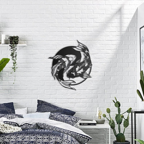Koi Ying Yang Wall Decor Signs Bedroom Living room Bathroom Office Kitchen