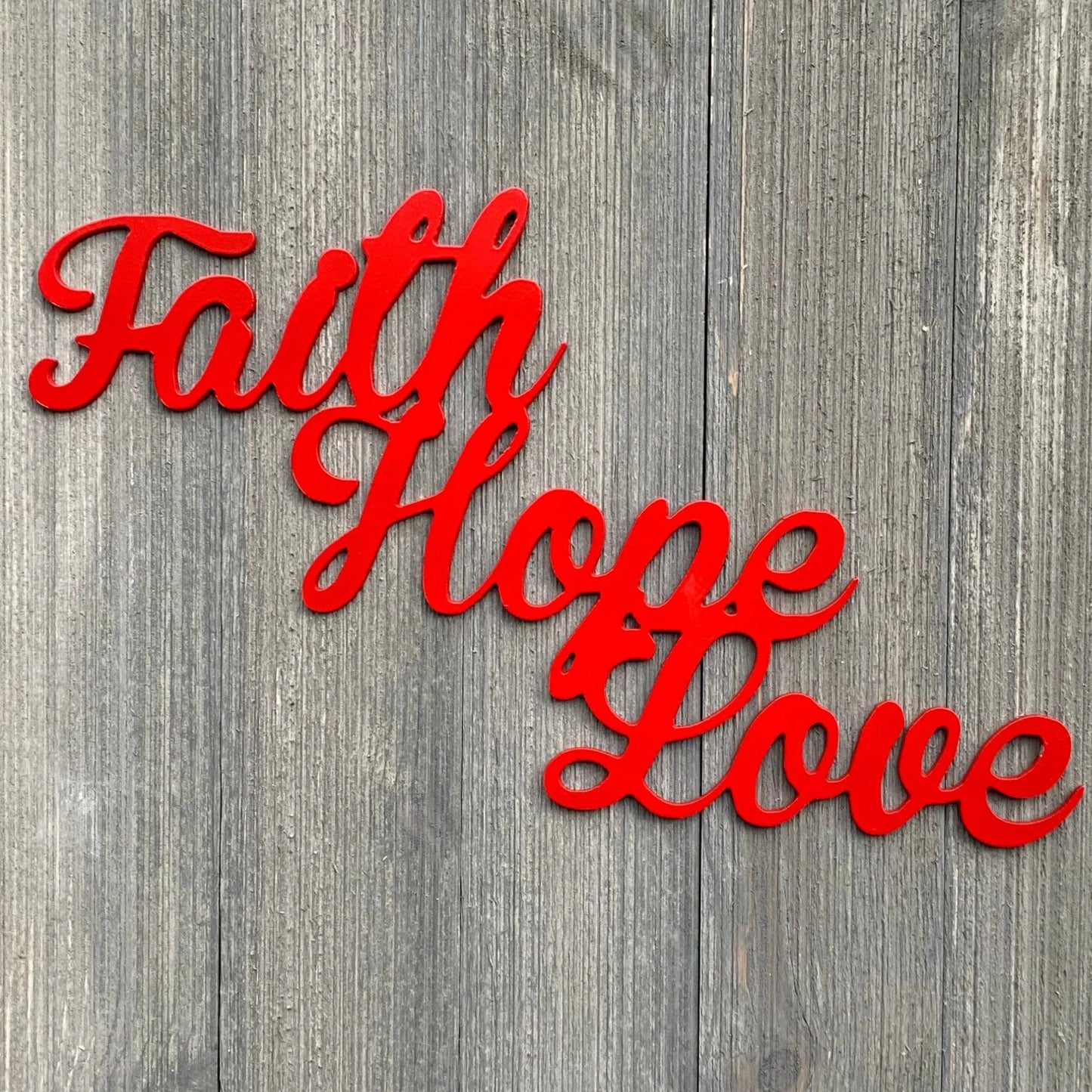 Faith Hope Love Metal Sign Cutout Cut Metal Sign Wall Metal Art