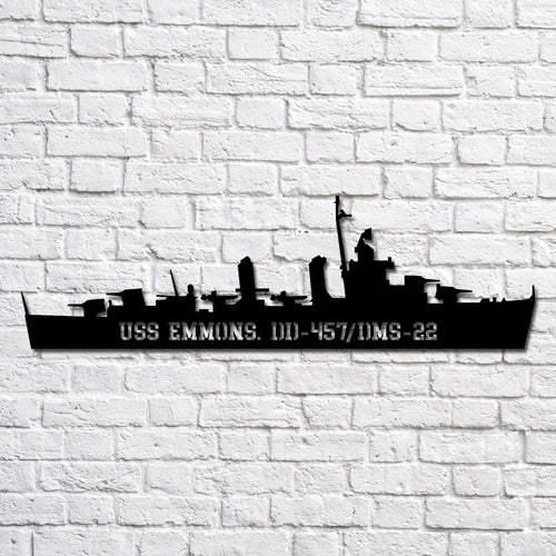 Uss Emmons. Dd457 dms22 Navy Ship Metal Art, Custom Us Navy Ship Cut Metal Sign, Gift For Navy Veteran, Navy Ships Silhouette Metal Art, Navy Home Decor Laser Cut Metal Signs Custom Gift Ideas