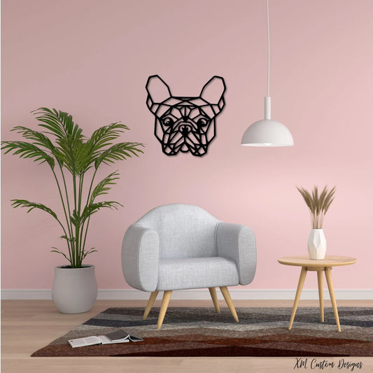 Geometric Metal French Bulldog Sign Frenchie Lover Sign French Bulldog Gift For Pet Owner Frenchie Mom Sign - 8 inches - metal sign