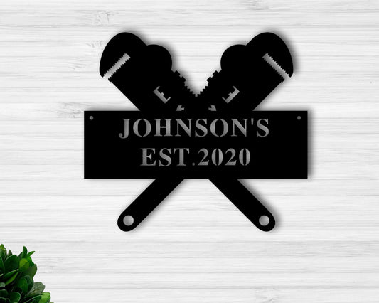 Custom Metal Plumber Sign, Plumber Est Date Sign, Personalized Plumber Sign, Plumber Gift Laser Cut Metal Signs Custom Gift Ideas - 8 inches - metal sign