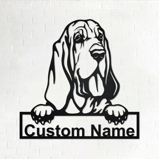 Personalized Bloodhound Metal Sign, Bloodhound Metal Wall Art, Dog Metal Sign, Dog Lover Gift, Bloodhound - metal sign