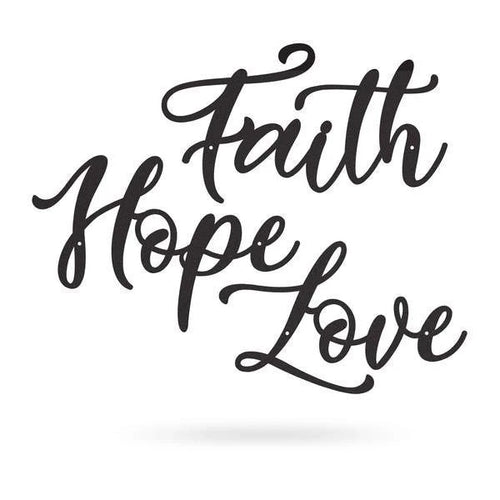 Faith Hope Love Cut Metal Sign Metal House Sign