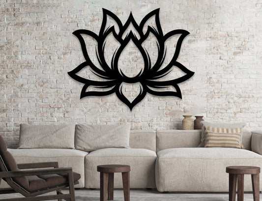 Lotus Flower Metal Sign, Lotus Wall Art, Yoga Wall Decor, Flower Sign, Yoga Lovers Gift, Namaste Wall - metal sign