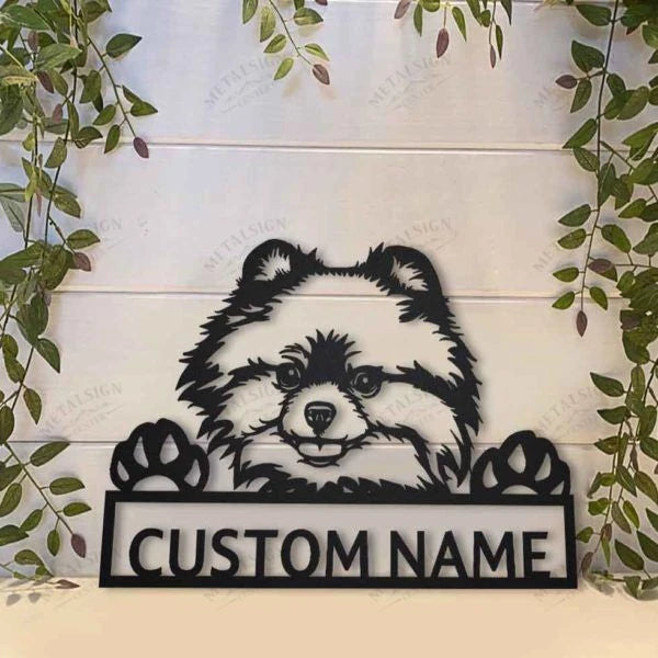 Pomeranian Personalized Metal Wall Decor, Cut Metal Sign, Metal Wall Art, Metal House Sign Laser Cut Metal Signs Custom Gift Ideas