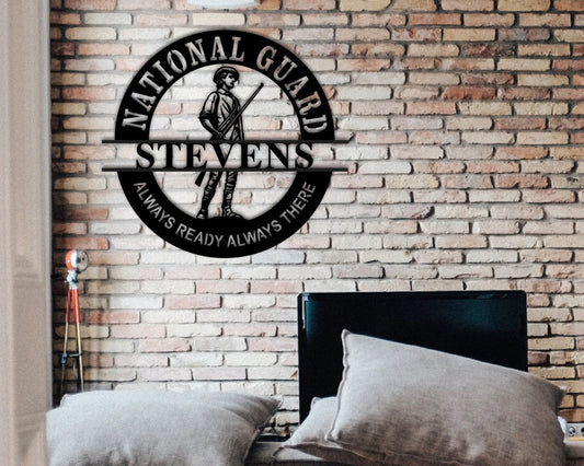 Metal Name Sign For National Guard Veteran Gift For Veteran National Guard Family Name Sign Officer Retirement Gift Ideas Custom Gifts - 8 inches - metal sign