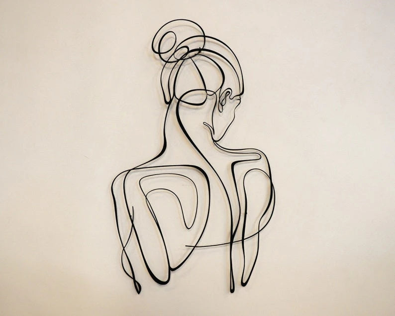 Woman Metal Wall Decor Bathroom Wall Art Metal Art Wall Sculpture Bedroom Wall Decor Bathroom Art Metal Line Art Woman