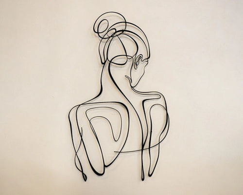 Woman Metal Wall Decor Bathroom Wall Art Metal Art Wall Sculpture Bedroom Wall Decor Bathroom Art Metal Line Art Woman
