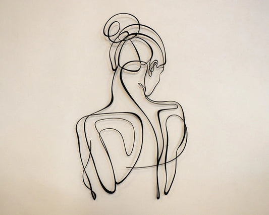 Woman Metal Wall Decor Bathroom Wall Art Metal Art Wall Sculpture Bedroom Wall Decor Bathroom Art Metal Line Art Woman