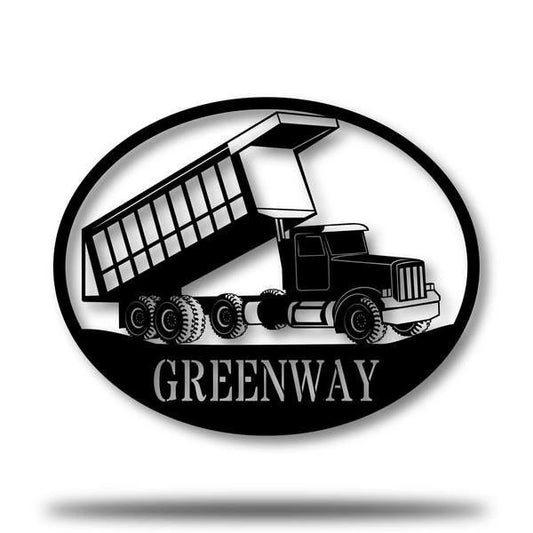 Dump Truck Monogram Customized Metal Signs, Custom Metal Sign, Custom Signs, Metal Sign Laser Cut Metal Signs Custom Gift Ideas - 8 inches - metal sign