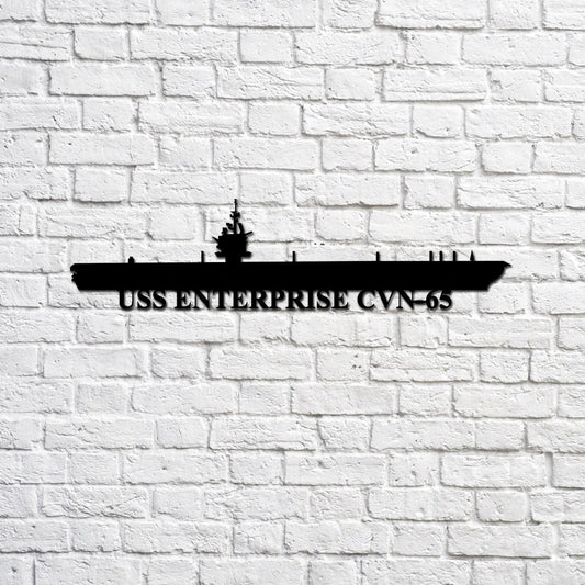 USS Enterprise CVN65 Navy Ship Metal Sign, Memory Wall Metal Sign Gift for Navy Veteran Laser Cut Metal Signs Custom Gift Ideas - 8 inches - metal sign