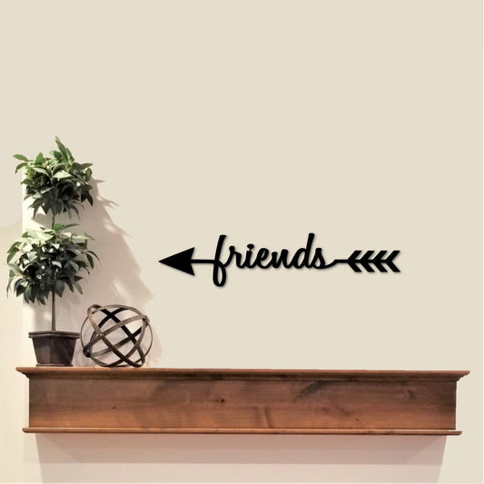 Arrow Friends Sign Metal Wall Decor Arrow Friends Script Words For The Wall Friends Signgift For Her Friends Gifts