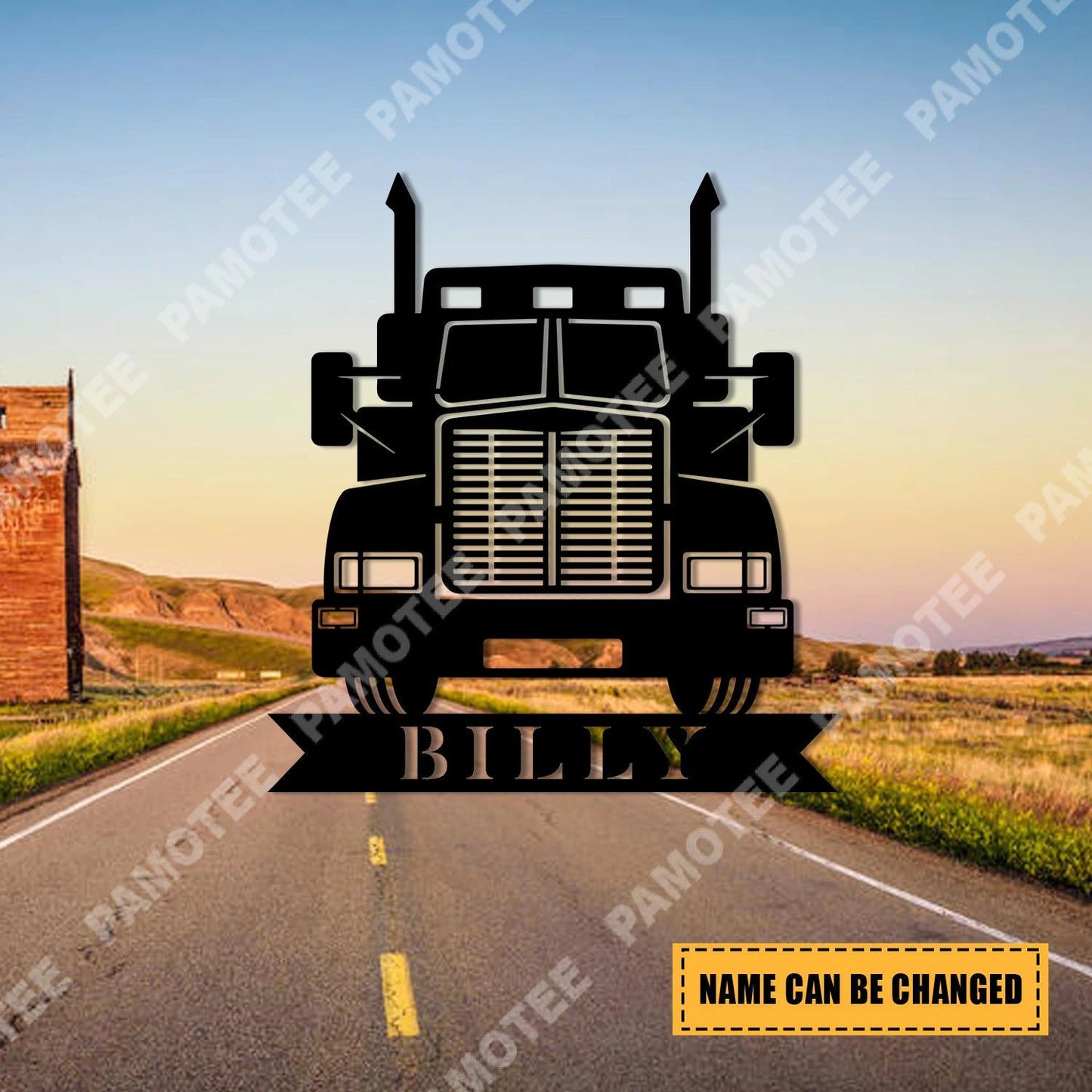 Custom Semi Truck Metal Wall Decor, Wall Hanging Steel Art For Him, Metal Laser Cut Metal Signs Custom Gift Ideas