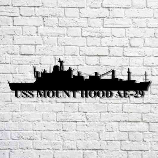 Uss Mount Hood Ae29 Navy Ship Metal Art, Gift For Navy Veteran, Navy Ships Silhouette Metal Art, Navy Home Decor Laser Cut Metal Signs Custom Gift Ideas