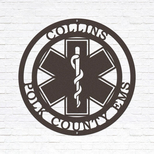 Personalized Emt Sign Star Of Life Personalized Gift ~ems Gift~ Emt~ Paramedic Gift~ Ambulance Driver~ Christmas Gift - 8 inches - metal sign