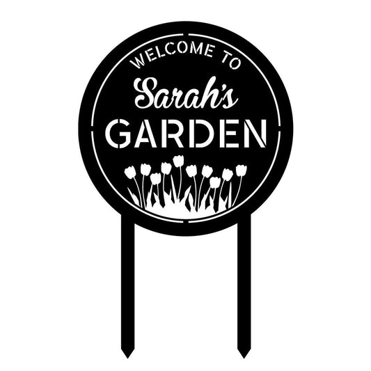 Personalized Metal Garden Sign, Outdoor Garden Stake, Anniversary Art Gift For Her, Gardening Lovers - wedding detail