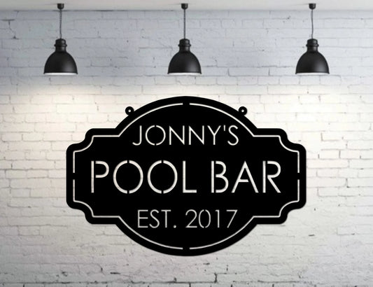 Personalized Vintage Metal Bar Sign Established Wall Decor Personalized Bar Sign Lounge Tap Laser Cut Metal Signs Custom Gift Ideas - 8 inches - metal sign