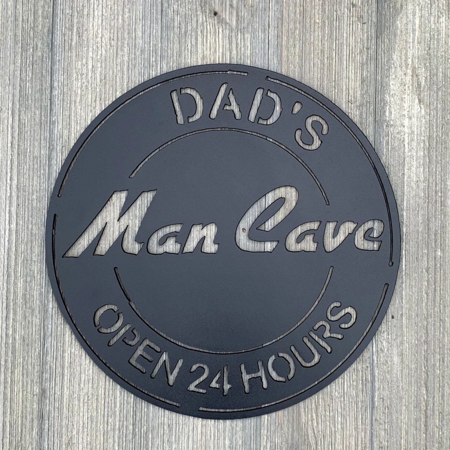 Dad's Man Cave Metal Sign Cutout Cut Metal Sign Wall Metal Art