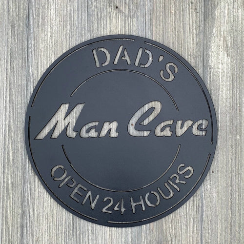 Dad's Man Cave Metal Sign Cutout Cut Metal Sign Wall Metal Art