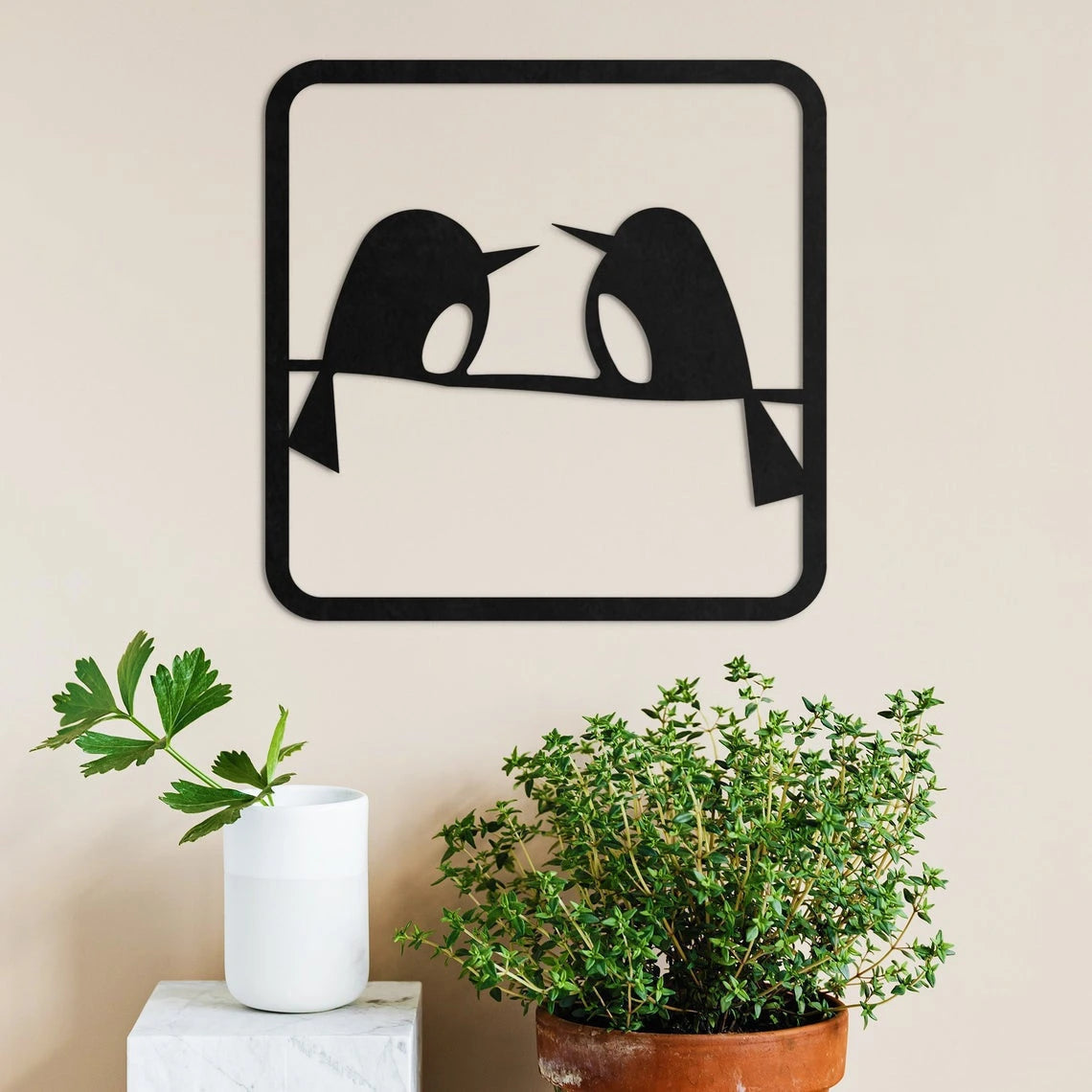 Two Birds Facing Each Other Bird Lovers Decor Wall Art Cut Metal Sign Laser Cut Metal Signs Custom Gift Ideas