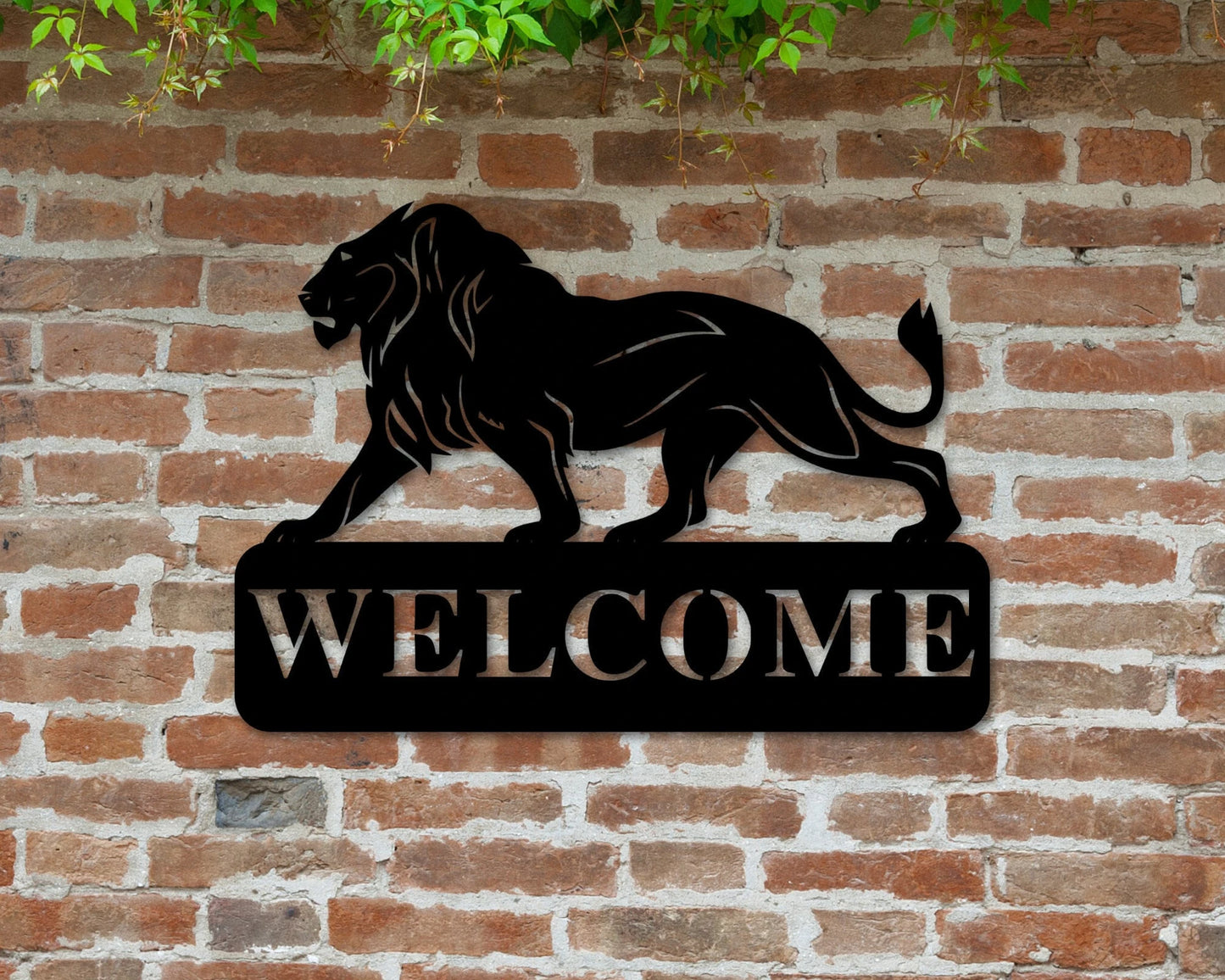 Lion Welcome Sign Metal Lion Sign Welcome Sign Front Door Welcome Sign Welcome Sign Front Porch Welcome Sign Front Door Metal Welcome