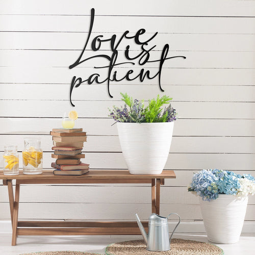 Love Is Patient Scripture Metal Sign Metal Wall Decor Corinthians Wall Decor Bible Verse For Home