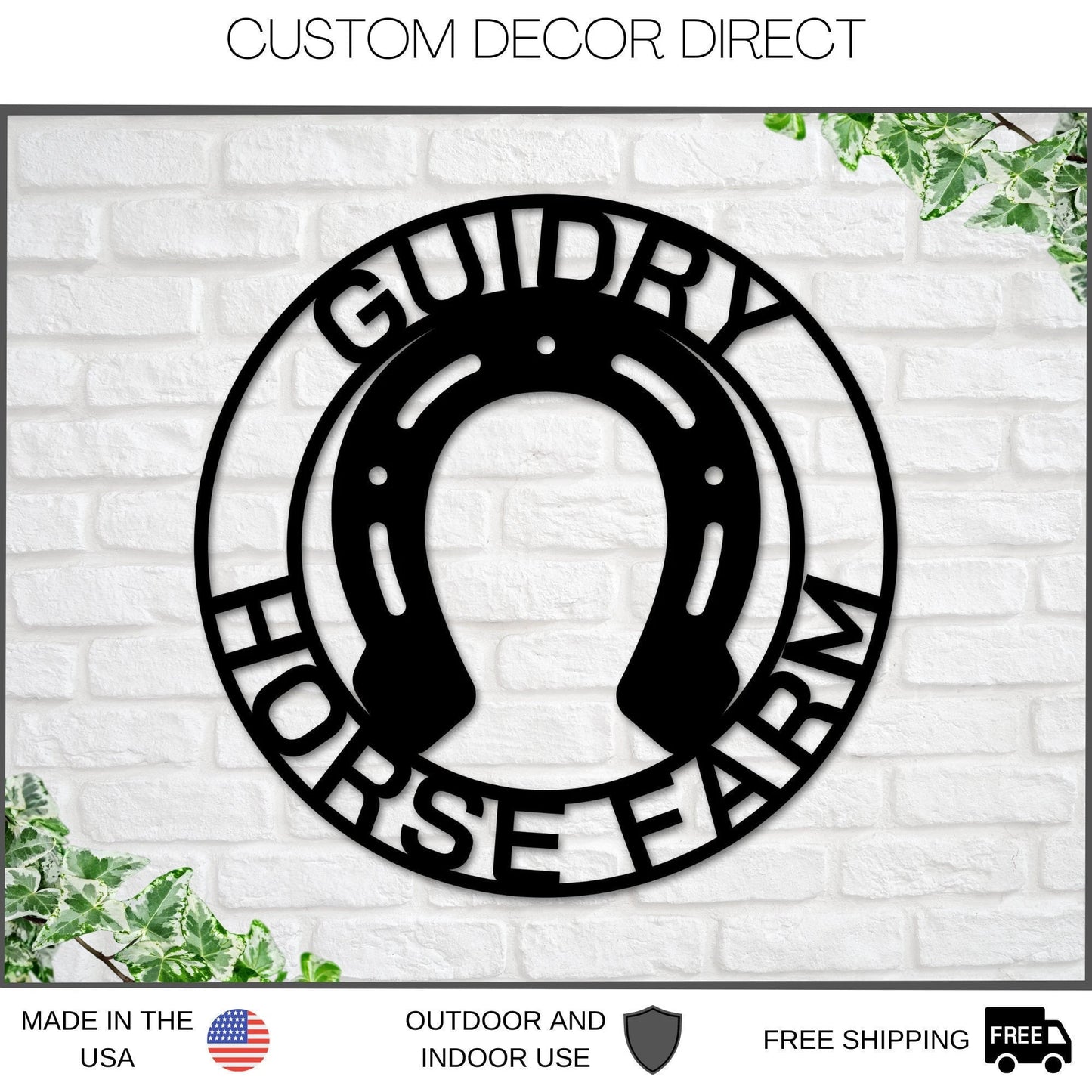 Horseshoe Custom Sign, Steel Art, Barn Sign, Custom Metal Sign, Horseshoe Metal Art, Horseshoe Art, Country Home Sign, Farmhouse Decor, Sign Laser Cut Metal Signs Custom Gift Ideas