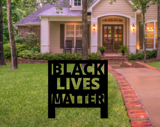 Black Lives Matter Yard Sign Blm Metal Lawn Sign Justice Sign Human Rights Sign Black History Month Decor Blm Metal Outdoor Art
