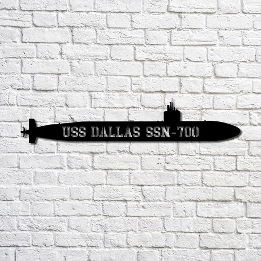 Uss Dallas, Ssn700 Navy Ship Metal Art, Custom Us Navy Ship Cut Metal Sign, Gift For Navy Veteran, Navy - metal sign