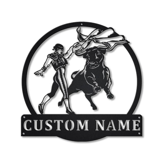 Personalized Bullfighting Monogram Metal Sign Art, Custom Bullfighting Metal Sign, Hobbie Gifts, Sport - metal sign