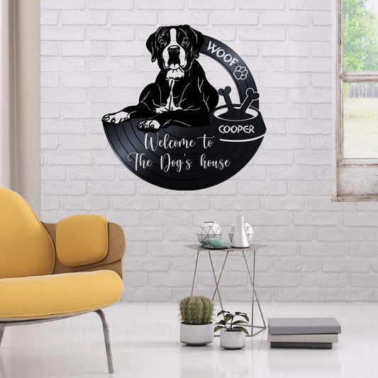 Dog Lovers Welcome To The Boxer's House Personalized Acrylic Sign Laser Cut Metal Signs Custom Gift Ideas - metal sign