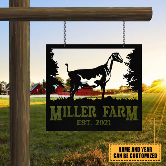 Personalized Metal Farm Sign Lamancha Goat, Metal Laser Cut Metal Signs Custom Gift Ideas - 8 inches - metal sign