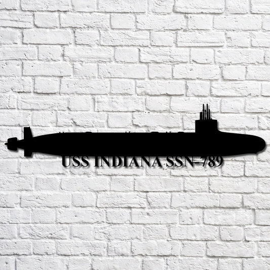 Uss Indiana Ssn789 Navy Ship Metal Art, Custom Us Navy Ship Cut Metal Sign, Gift For Navy Veteran, Navy - metal sign