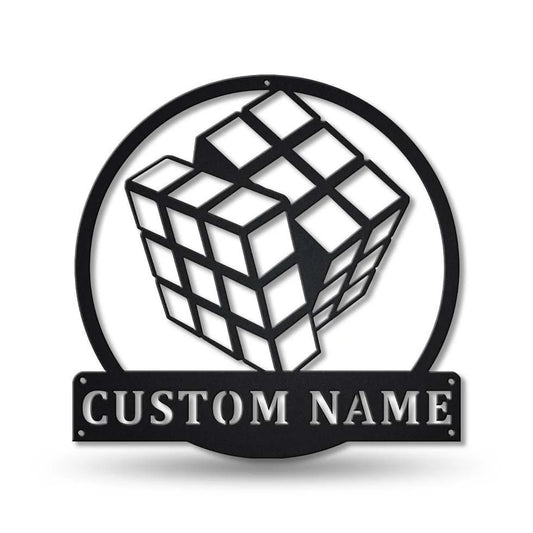 Personalized Rubiks Monogram Metal Sign Art, Custom Rubiks Monogram Metal Sign, Hobbie Gifts, Sign - metal sign