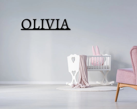 Nursery Name Sign Custom Name Sign Baby Shower Gift Metal Name Sign Baby Name Sign Name Reveal Nursery Theme Crib Sign Baby Sign - 8 inches - metal sign