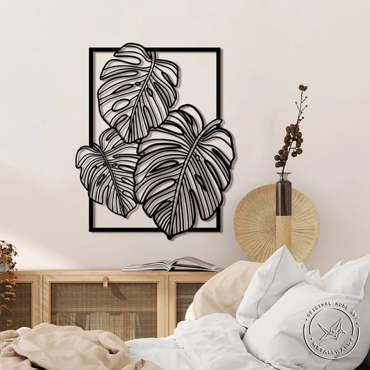 Monstera Leaf Palm Leaf Decor Cut Metal Sign Laser Cut Metal Signs Custom Gift Ideas - 8 inches - metal sign