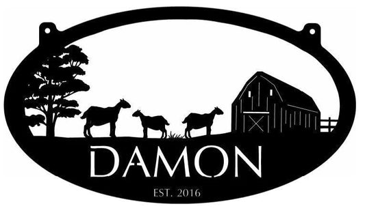 Metal Goat Sign Barn Goat Sign Chicken Sign Customized Metal House Sign - 8 inches - metal sign